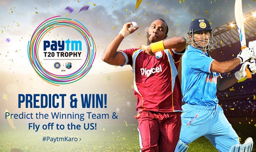 India Desire : Paytm Predict & Win Contest : Predict The Winning Team & Fly Off To US + Win Movie Vouchers